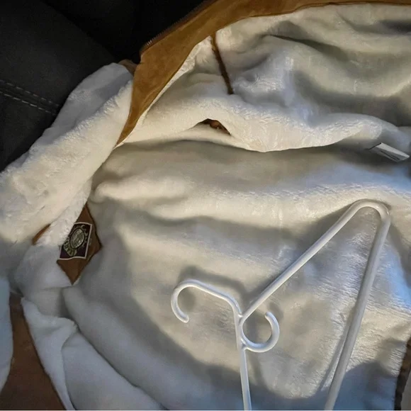 Vintage Learsi brown leather jacket faux shearling lining - Picture 3 of 7